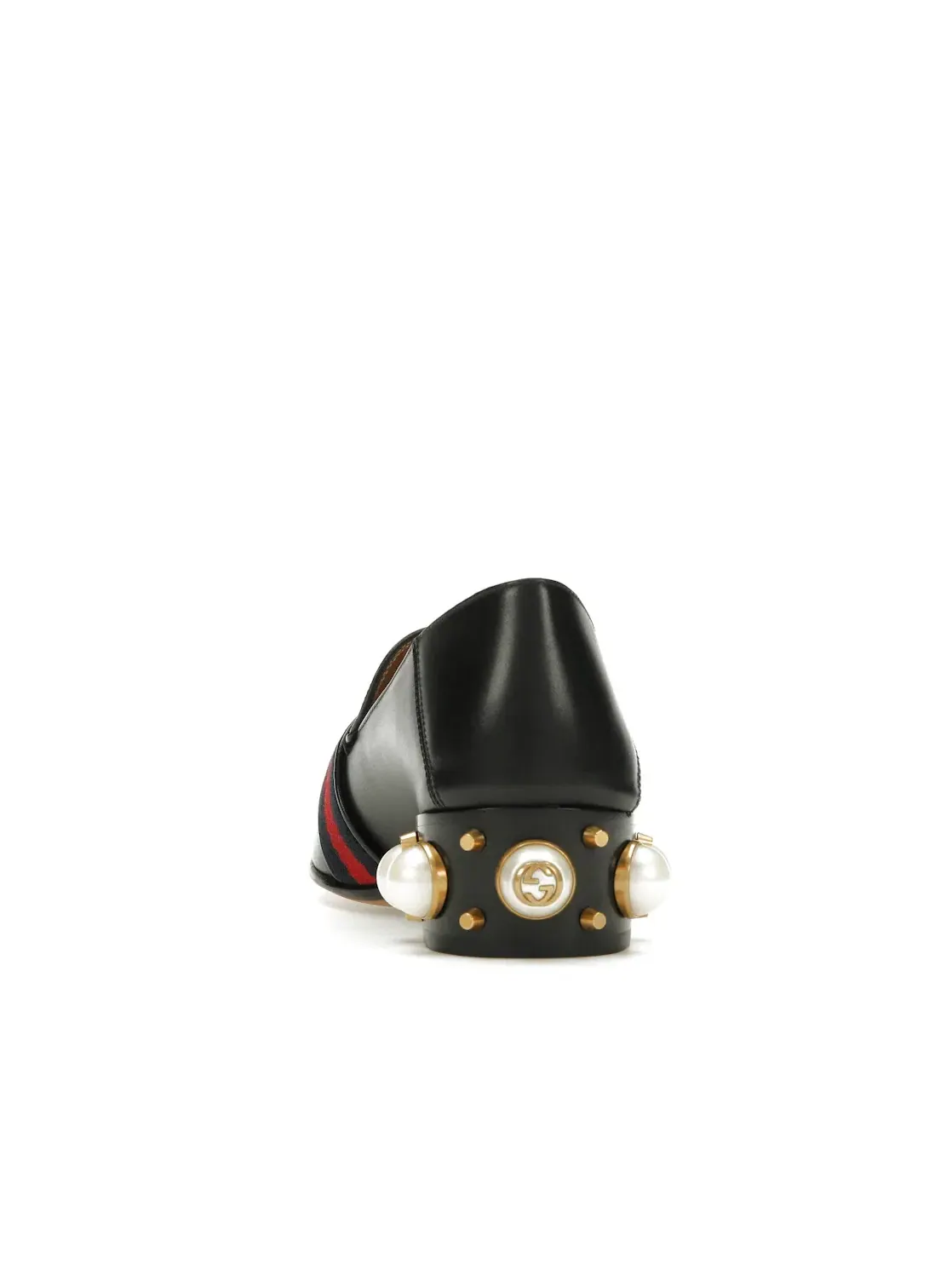 Лоферы женские Gucci на среднем каблуке, кожаные — изображение 4 из 4, черный