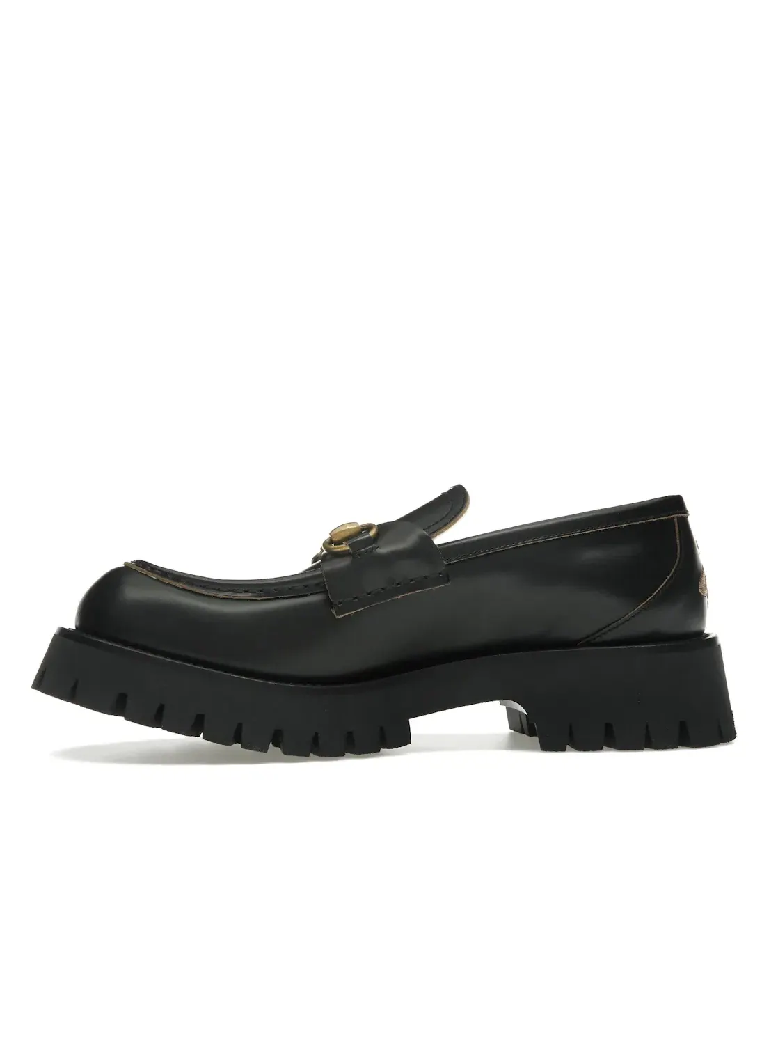 Лоферы женские Gucci Lug Horsebit 30mm на платформе — изображение 3 из 4, черный