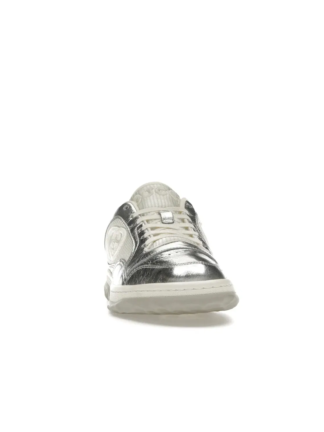 Кроссовки женские Gucci MAC80 Trainer, кожаные, текстильные, серебристые — изображение 2 из 4, серебряный