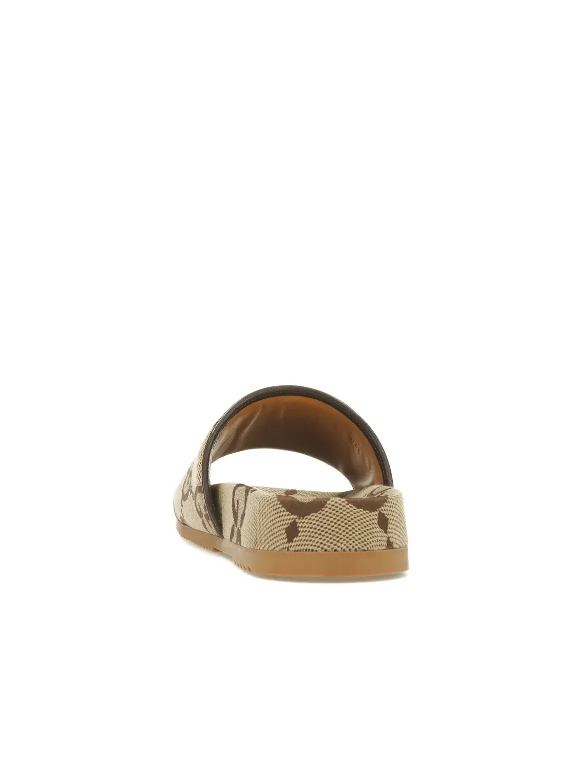 Шлепанцы Gucci maxi GG Canvas Slides, с принтом Gucci maxi GG, Camel/Ebony — изображение 4 из 4