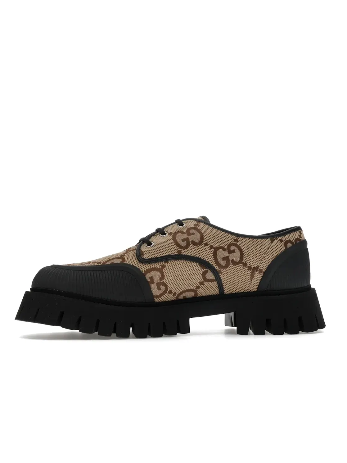 Лоферы мужские Gucci Maxi GG Supreme Canvas Lace-up — изображение 3 из 4, черный