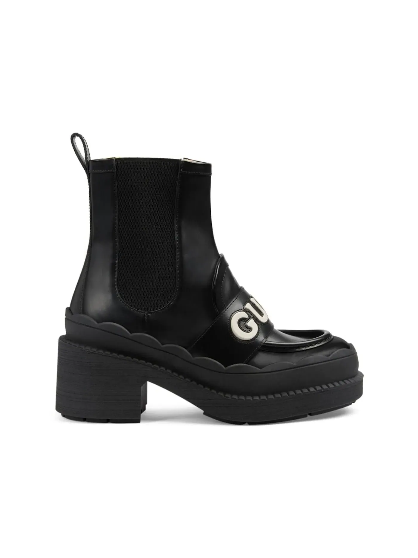 Ботинки женские Gucci Ornella Boots, кожаные, на каблуке — изображение 1 из 1, черный