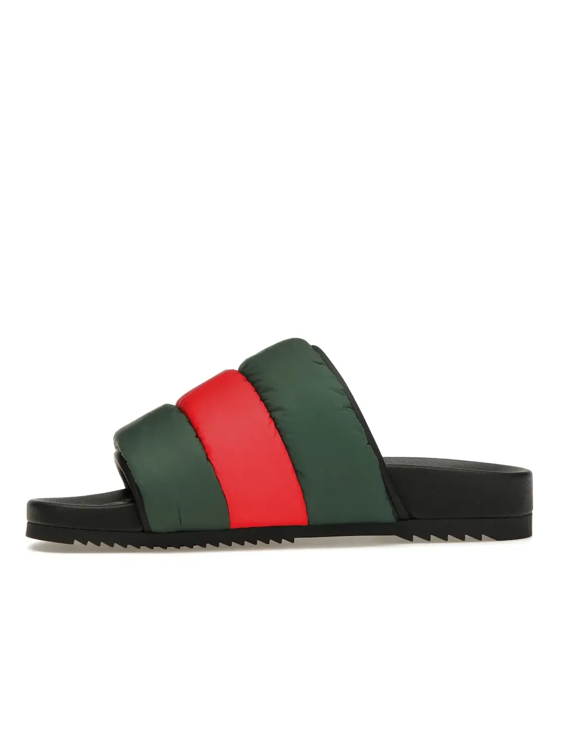Шлепанцы женские Gucci Padded Web Slide, с мягкой стелькой — изображение 3 из 4, зеленый/красный