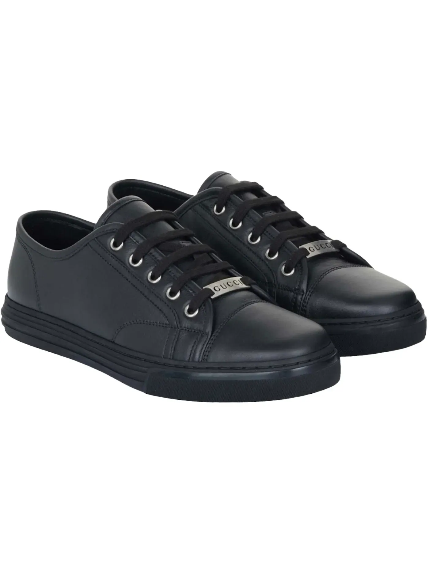 Кеды мужские Gucci Plate Leather Low, низкий профиль — изображение 2 из 2, черный