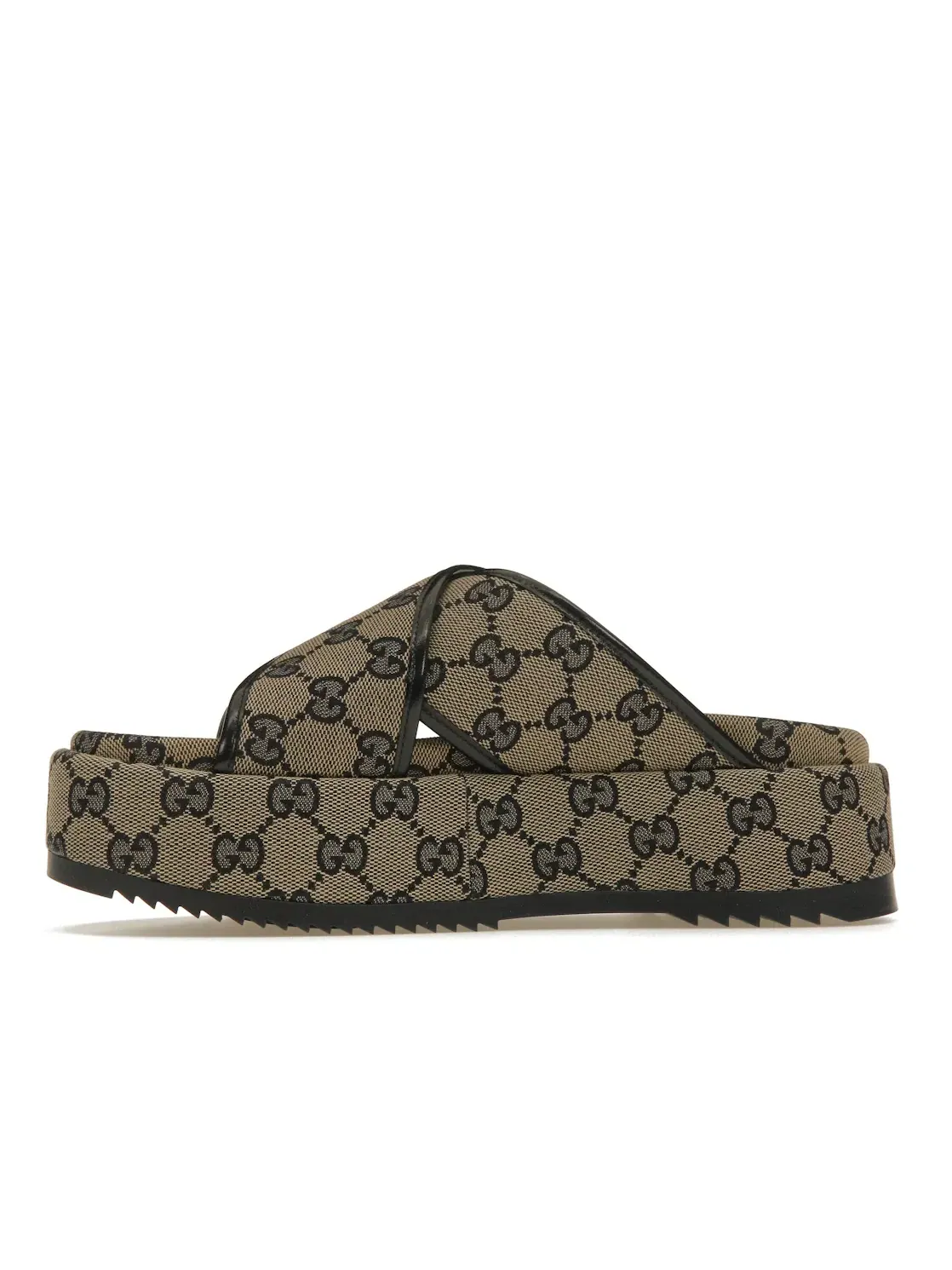 Сандалии женские Gucci GG Platform на платформе 30 мм — изображение 3 из 4, бежевый/синий