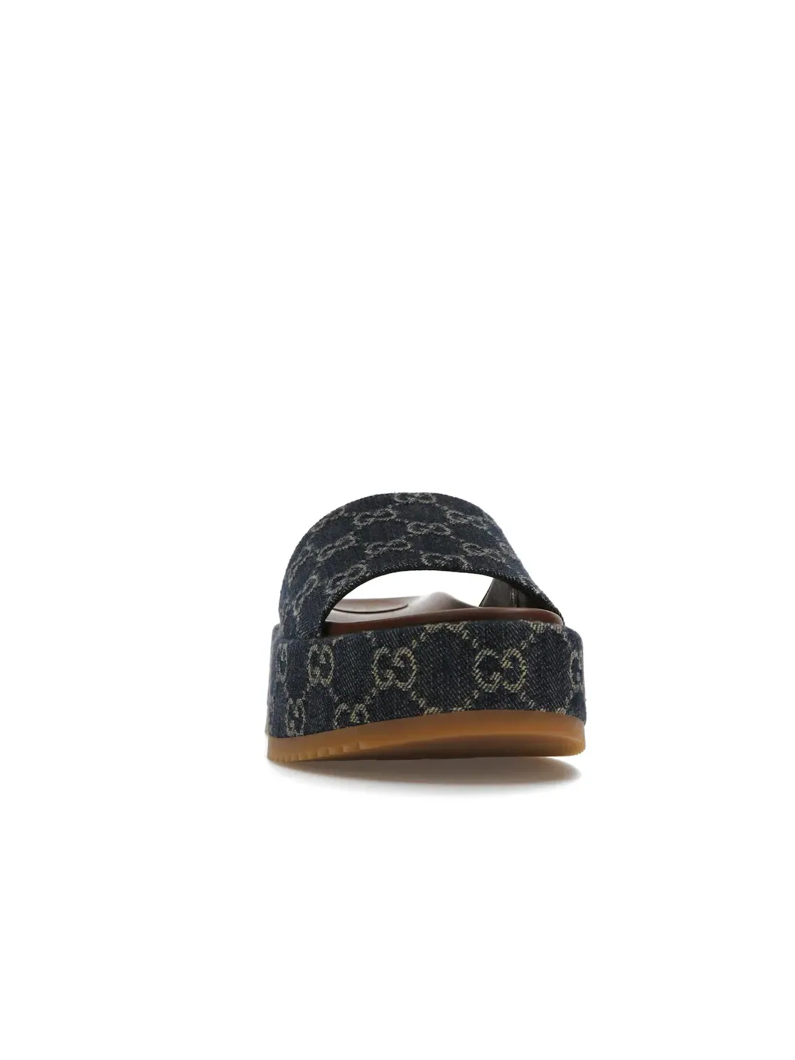 Сандалии женские Gucci Angelina Platform на платформе 55 мм, с принтом GG Jacquard — изображение 2 из 4