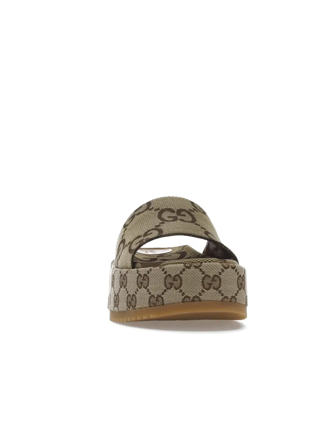 Сандалии женские Gucci Angelina Platform 55mm, Maxi GG/Camel/Ebony/GG Trim/Canvas — изображение 2 из 4
