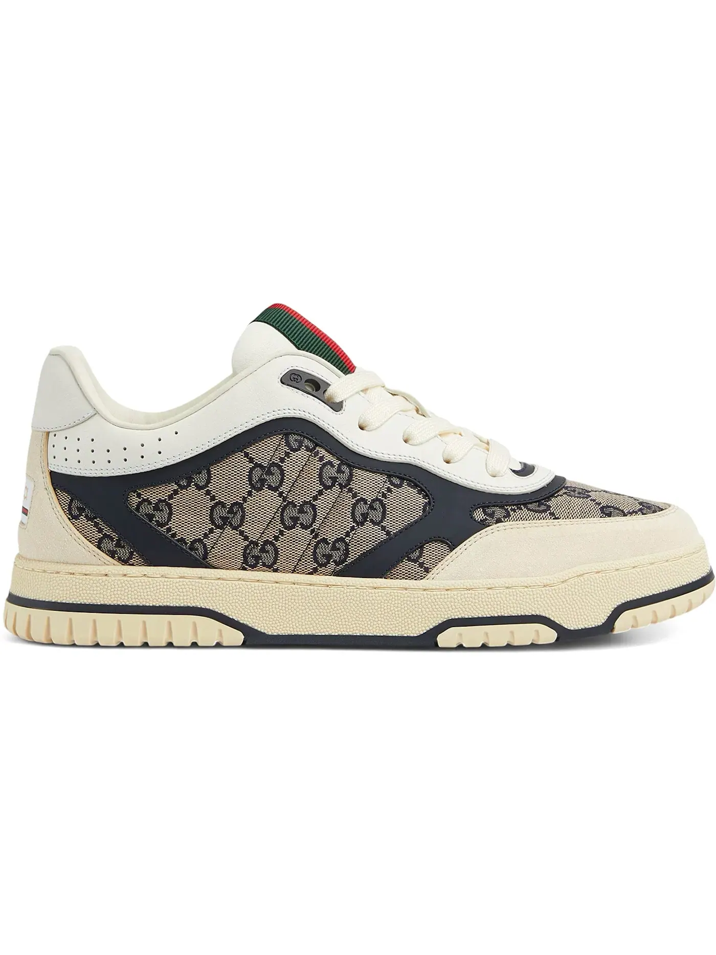 Кроссовки Gucci Re-Web Sneaker, GG канва с кожаными вставками — изображение 1 из 1, бежевый/синий