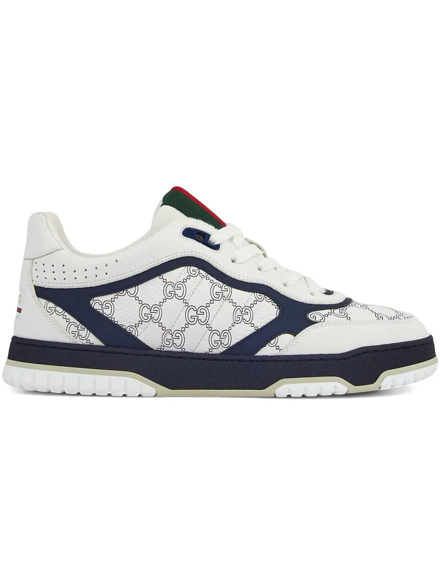 Кроссовки мужские Gucci Re-Web Sneaker, кожа с тиснением GG — изображение 1 из 1, бело-синий