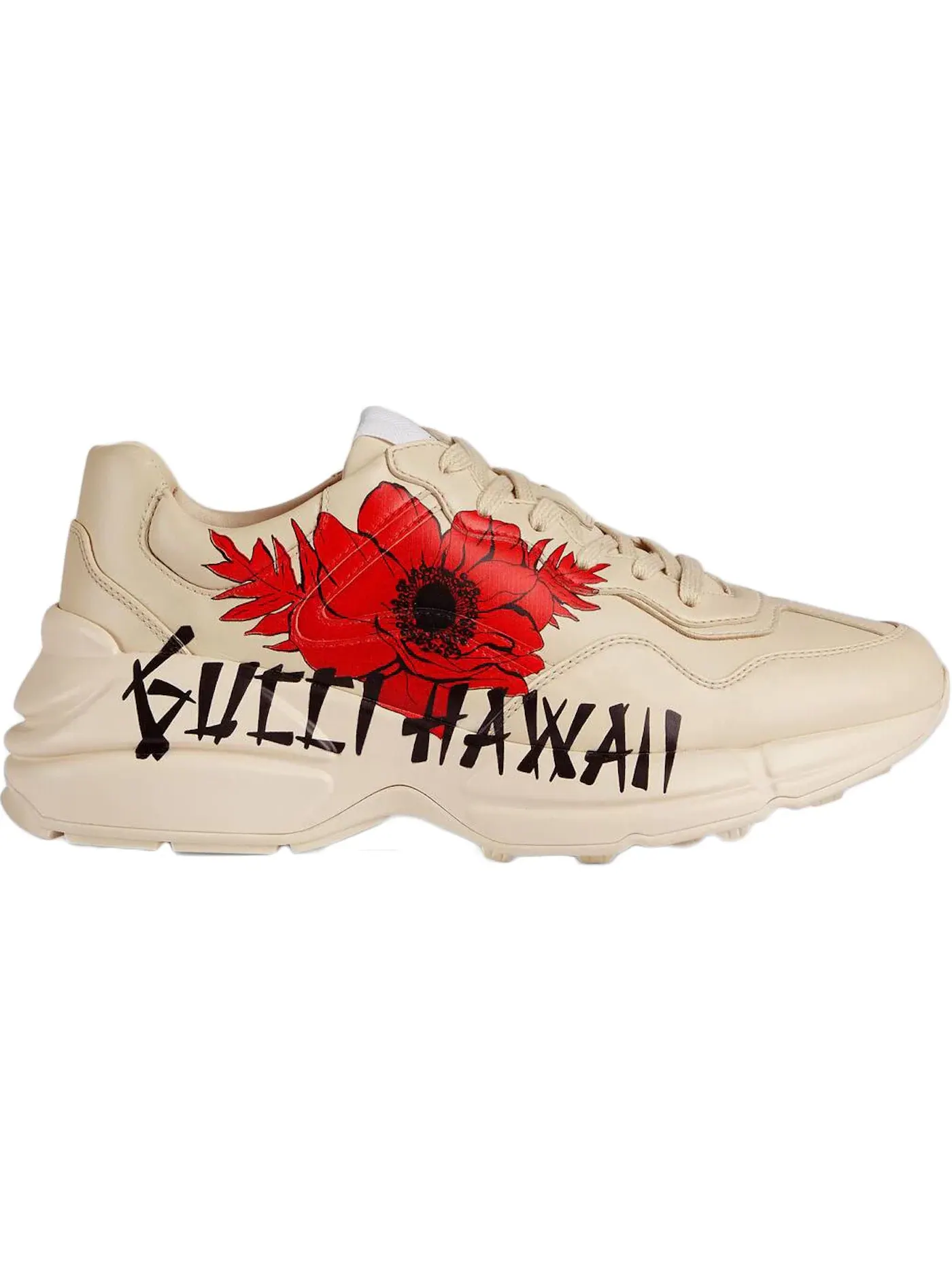 Кроссовки Gucci Rhyton с принтом Hawaii — изображение 1 из 1, бежевый/красный/черный
