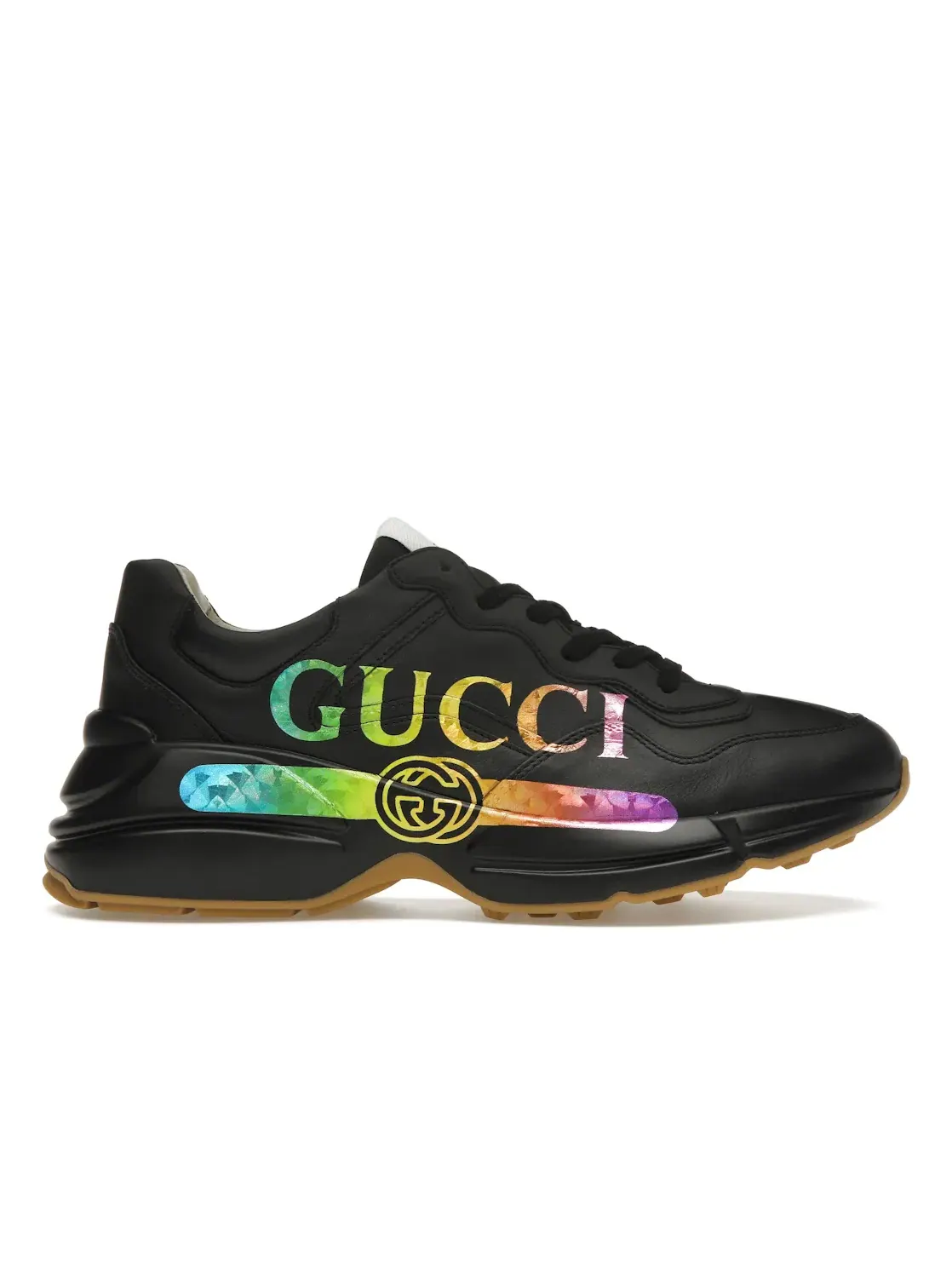 Кроссовки мужские Gucci Rhyton с принтом Gucci — изображение 1 из 4, черный