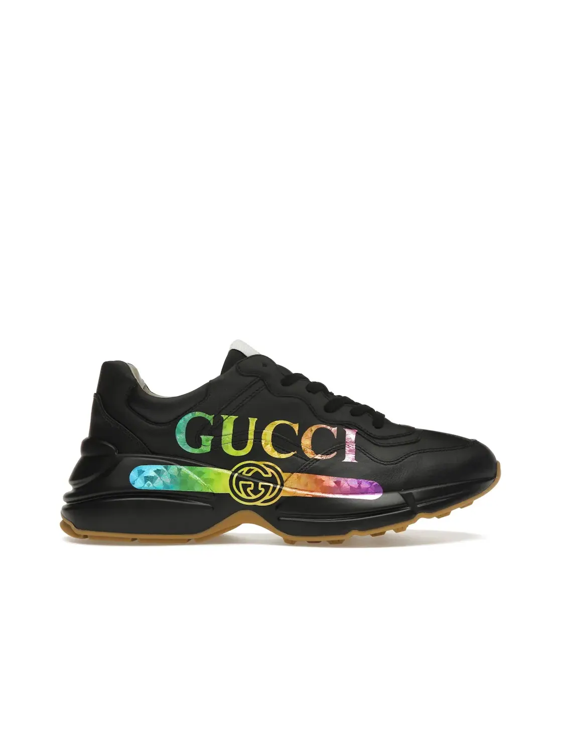 Кроссовки женские Gucci Rhyton с принтом — изображение 1 из 4, черный