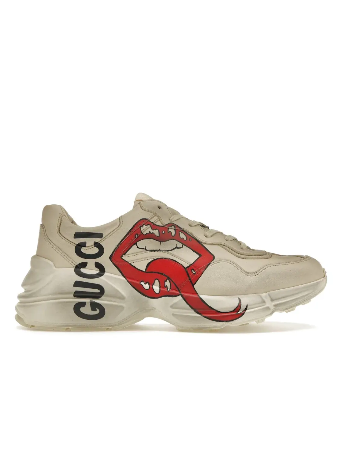Кроссовки мужские Gucci Rhyton с принтом Mouth — изображение 1 из 4, белый