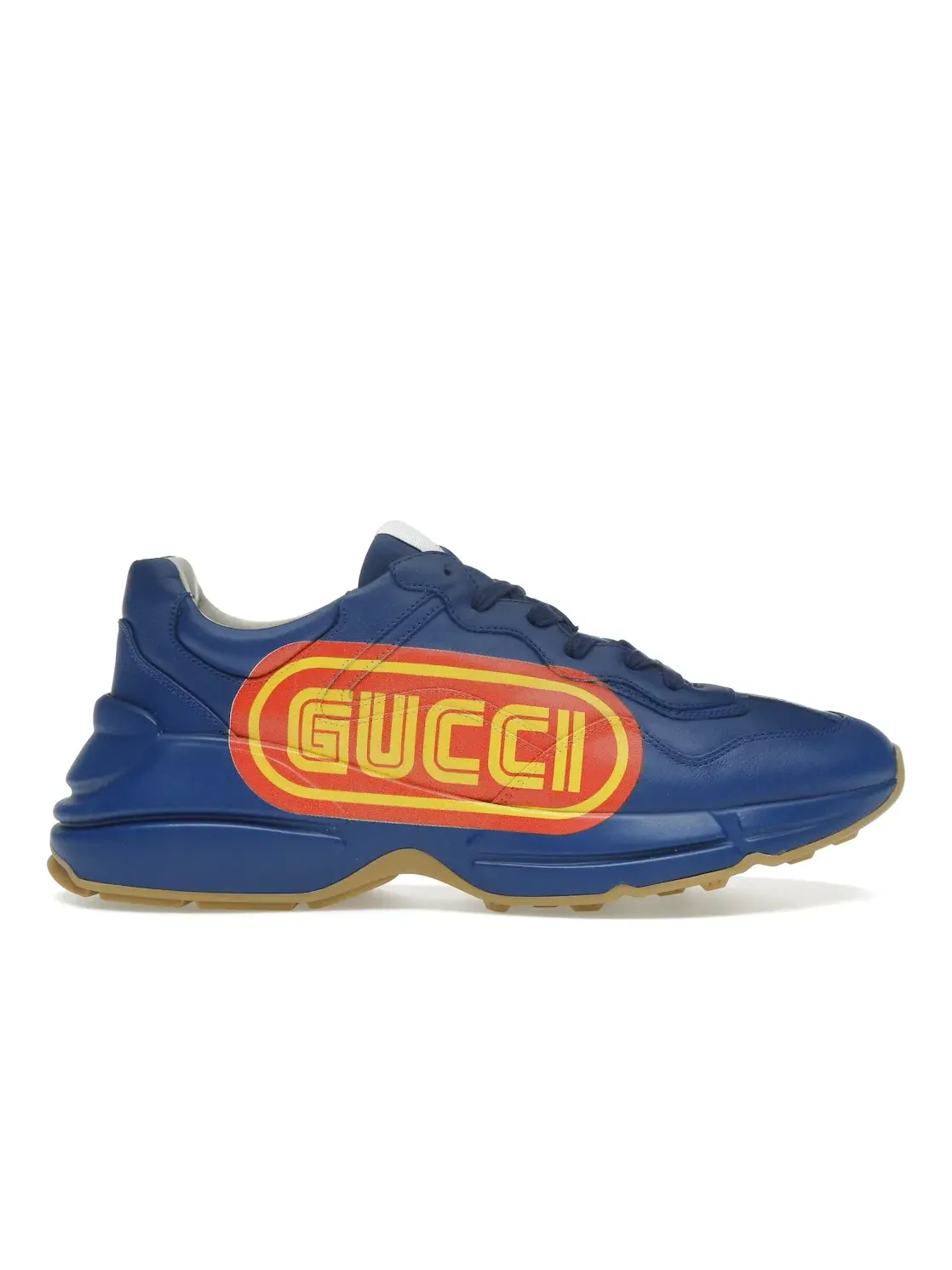 Кеды мужские Gucci Rhyton Print Sneaker, с принтом — изображение 1 из 4, синий