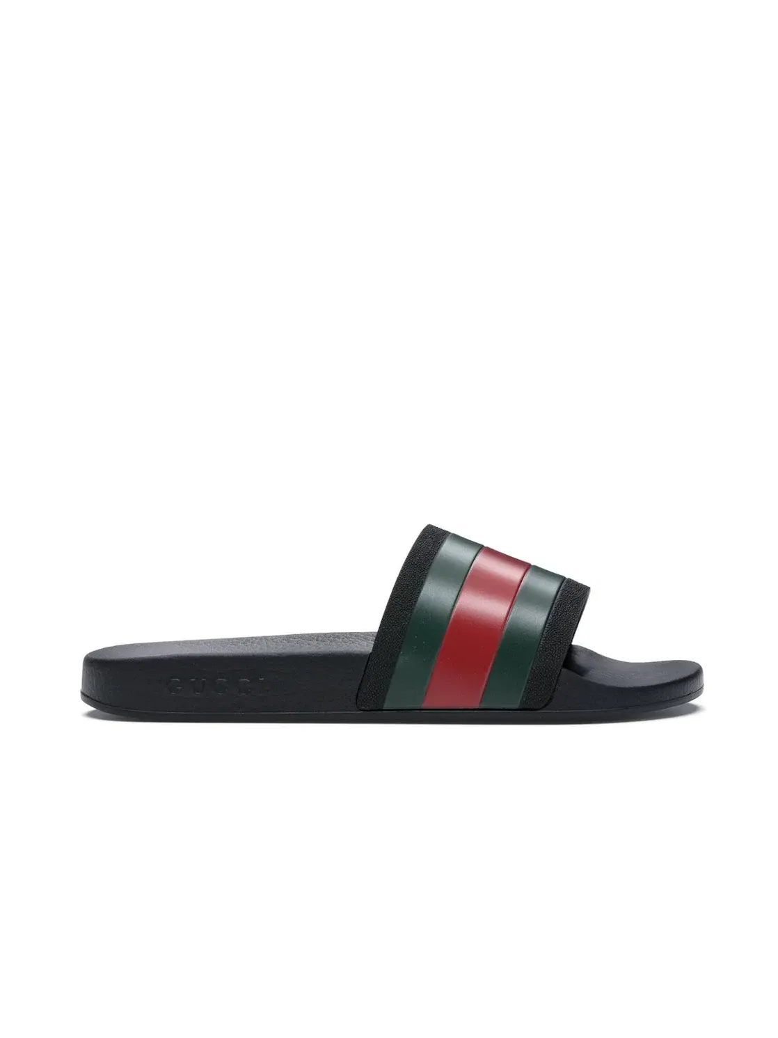 Шлепанцы мужские Gucci с ремешком, с красно-зелеными полосками