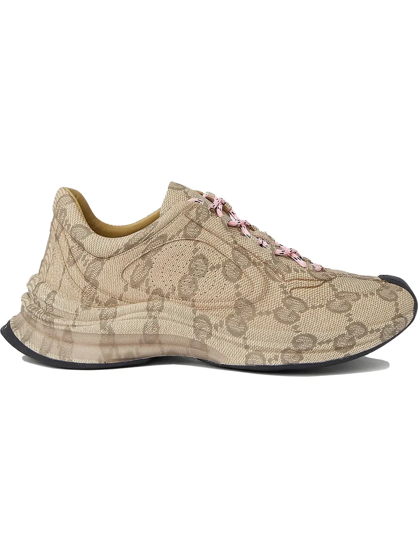 Кроссовки Gucci Run с монограммой GG Supreme — изображение 1 из 1, бежевый