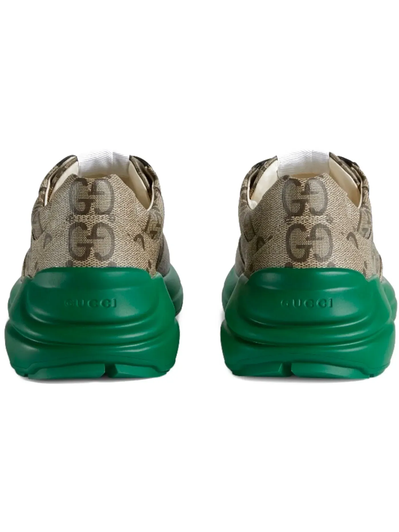 Кроссовки мужские Gucci Rython, кожаные, текстильные — изображение 2 из 2, зеленый/бежевый