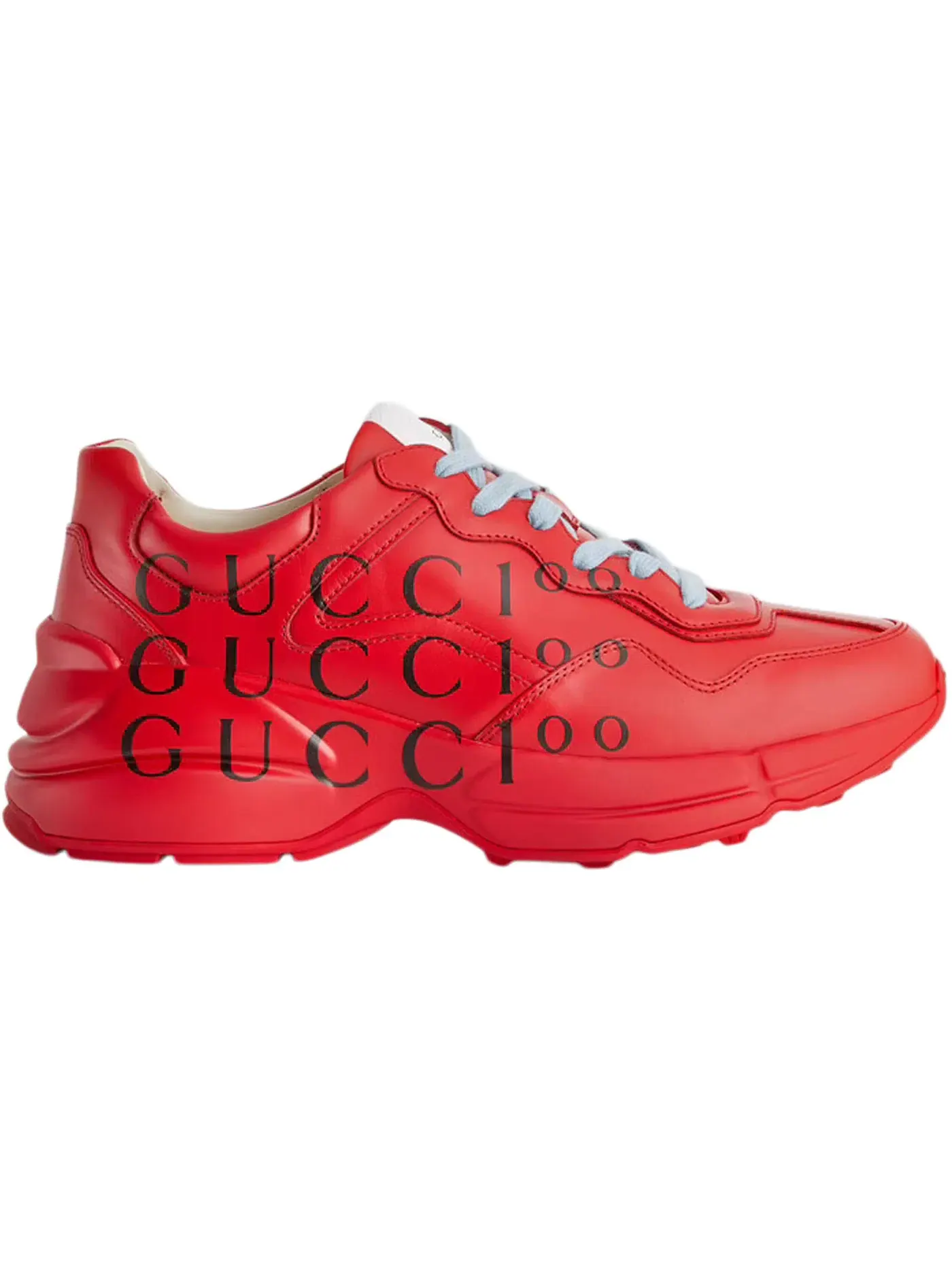 Кроссовки женские Gucci Rython с принтом — изображение 1 из 1, красный/черный