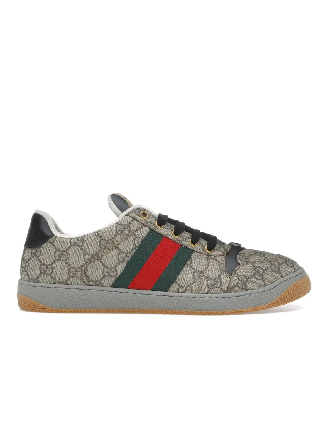 Кроссовки мужские Gucci Screener, с принтом Gucci — изображение 1 из 4, бежевый//красный/зеленый