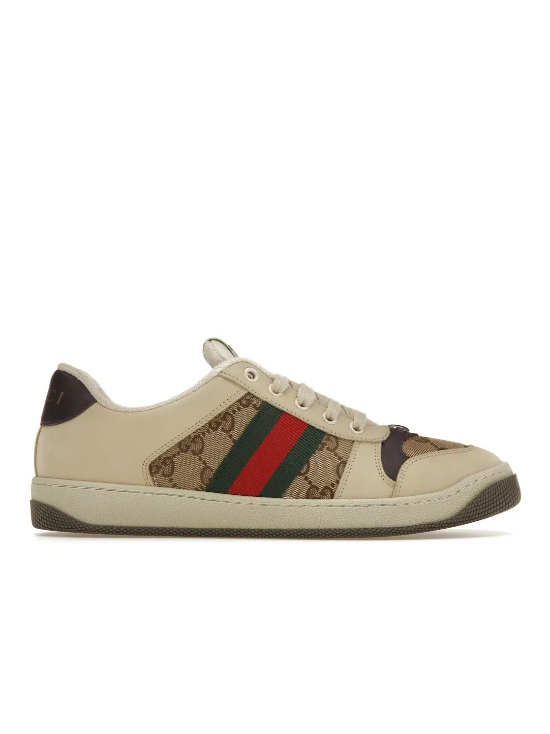 Кроссовки женские Gucci Screener, с принтом GG Canvas — изображение 1 из 4, бежевый