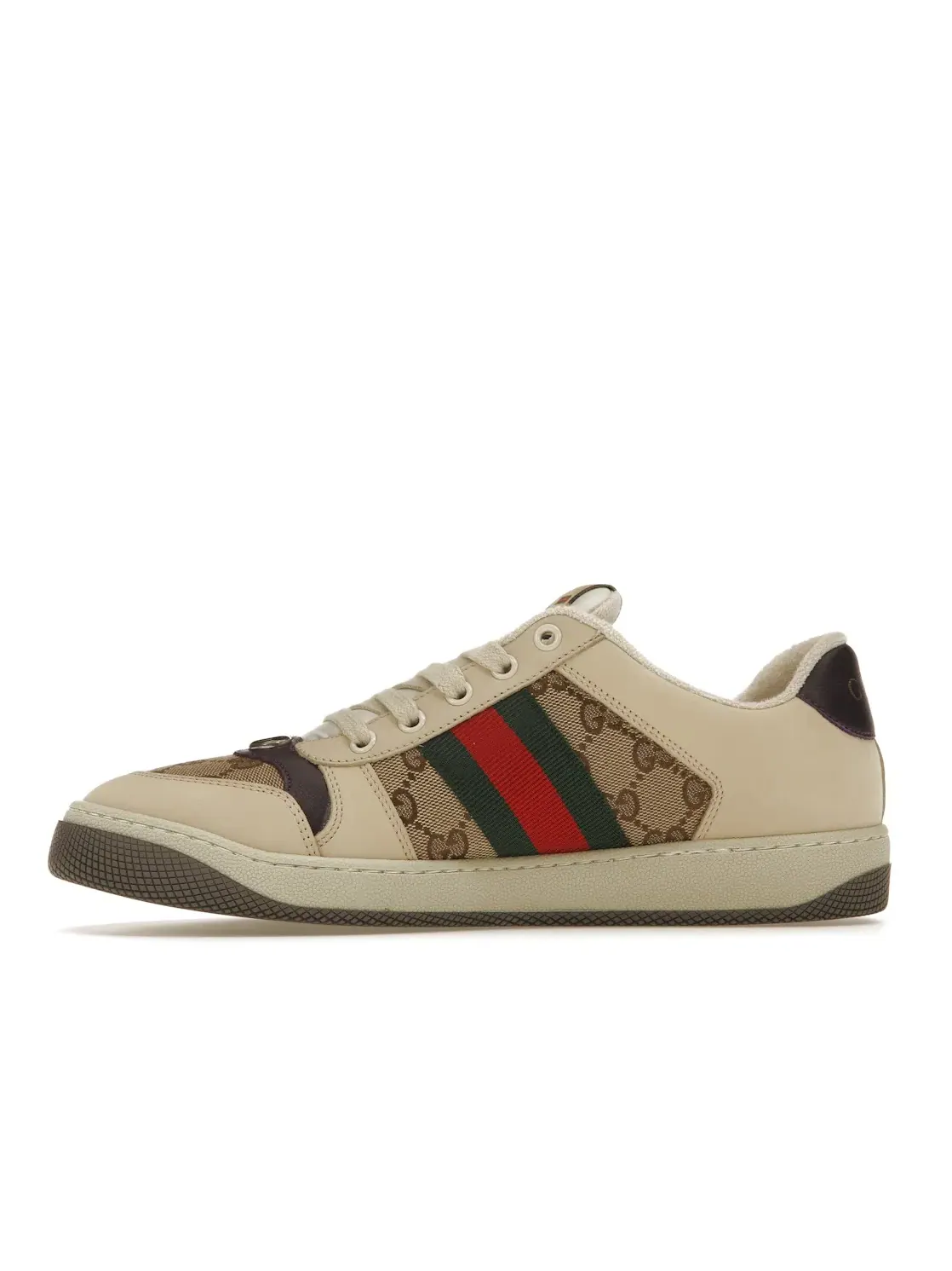 Кроссовки женские Gucci Screener, с принтом GG Canvas — изображение 3 из 4, бежевый