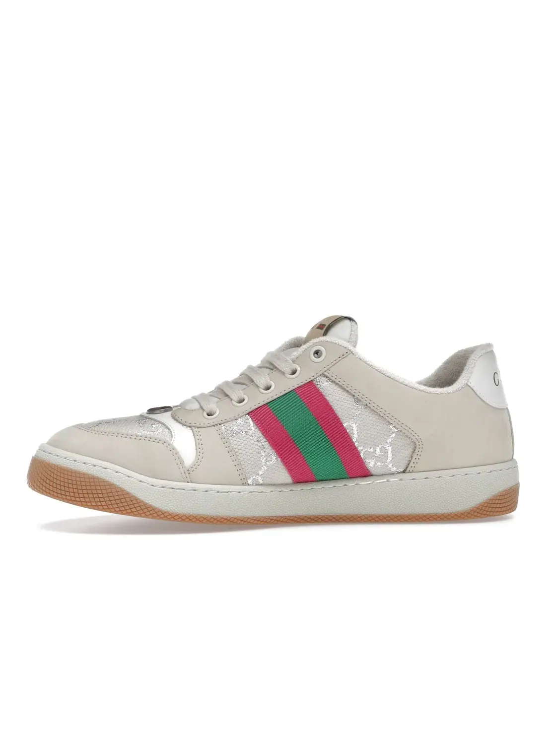 Женские кроссовки Gucci Screener Gucci — изображение 3 из 4, кремовый розовый зеленый