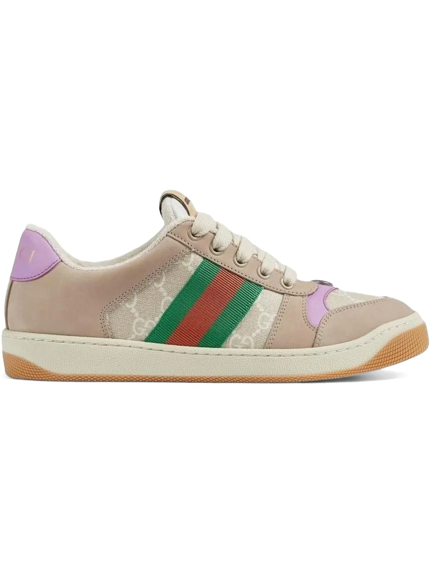 Кроссовки женские Gucci Screener Distressed, с эффектом потертости — изображение 1 из 1, бежевый