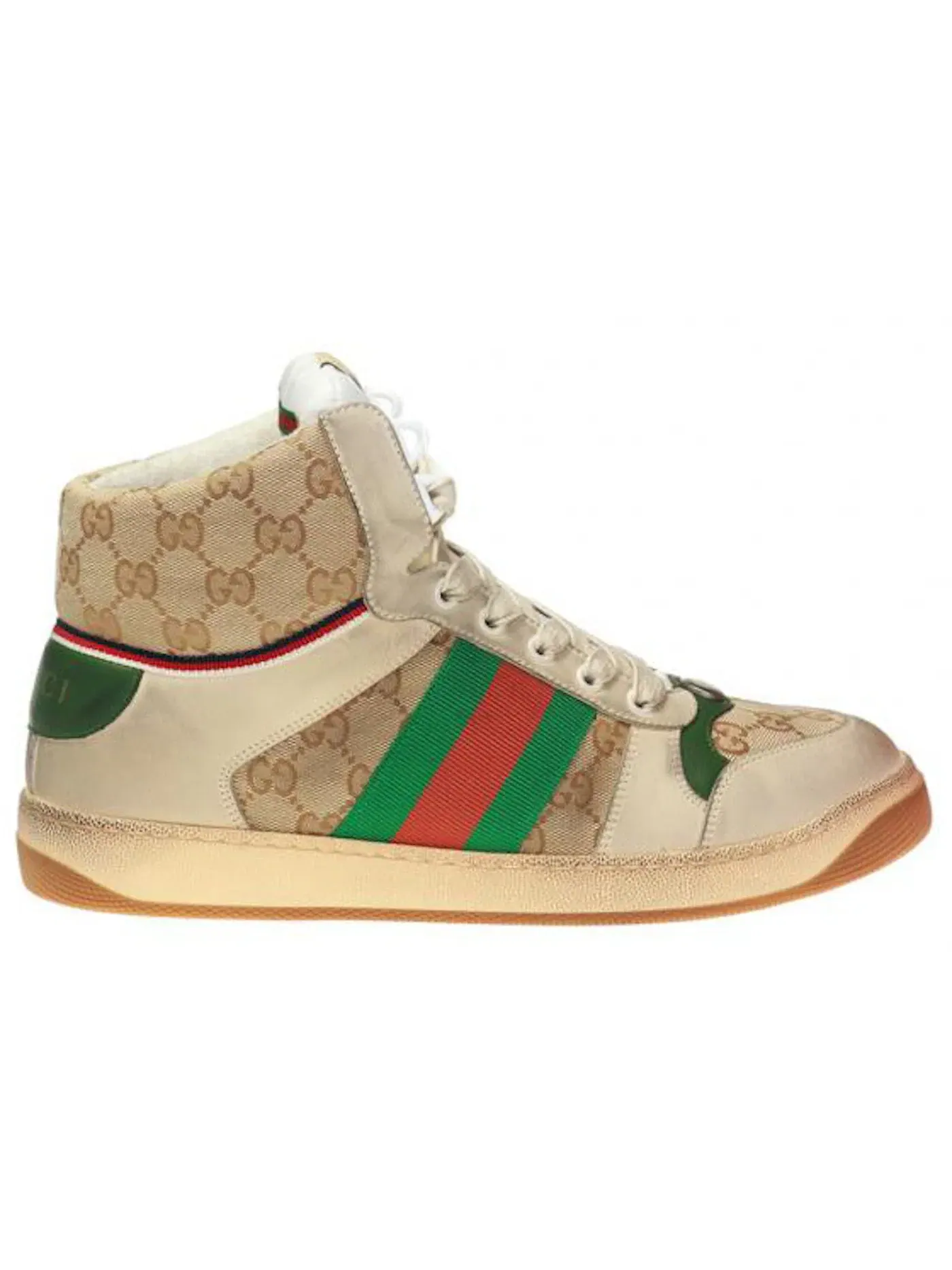 Кроссовки Gucci Screener GG High, с принтом GG — изображение 1 из 1, кремовый