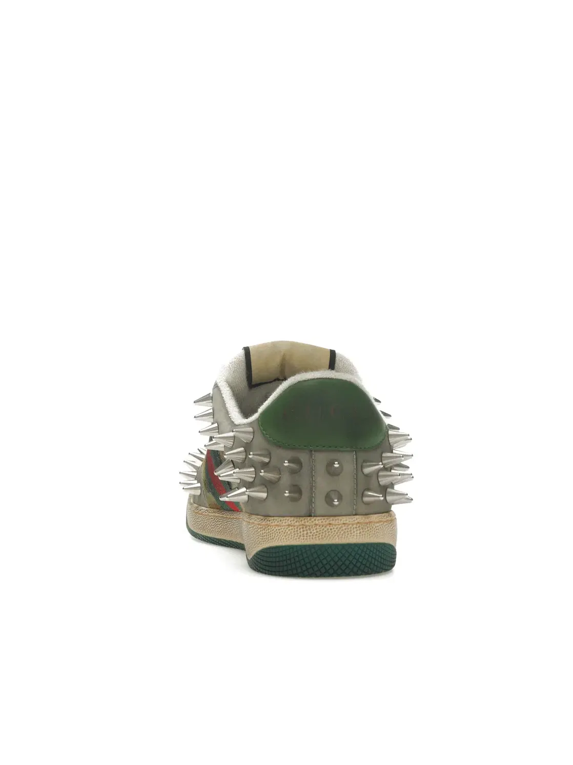 Кроссовки мужские Gucci Screener GG Leather Sneaker, кожаные — изображение 4 из 4, бежевый зеленый