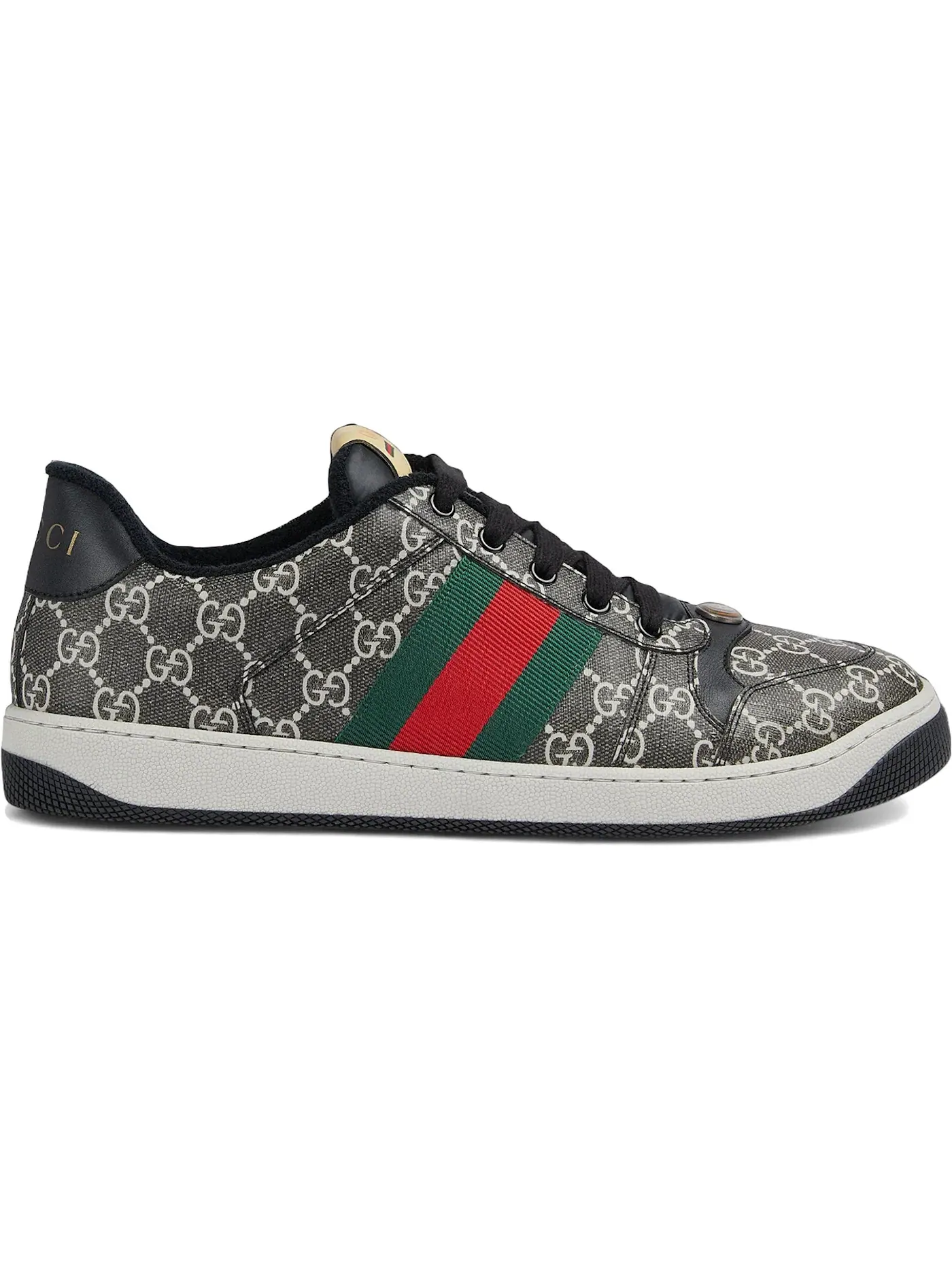 Кроссовки мужские Gucci Screener, с принтом GG Supreme — изображение 1 из 1, черный/серый