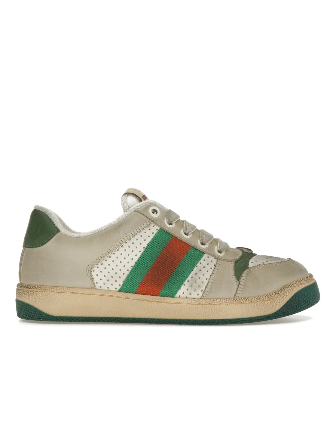 Кроссовки женские Gucci Screener, с принтом — изображение 1 из 4, белый/красный/зеленый