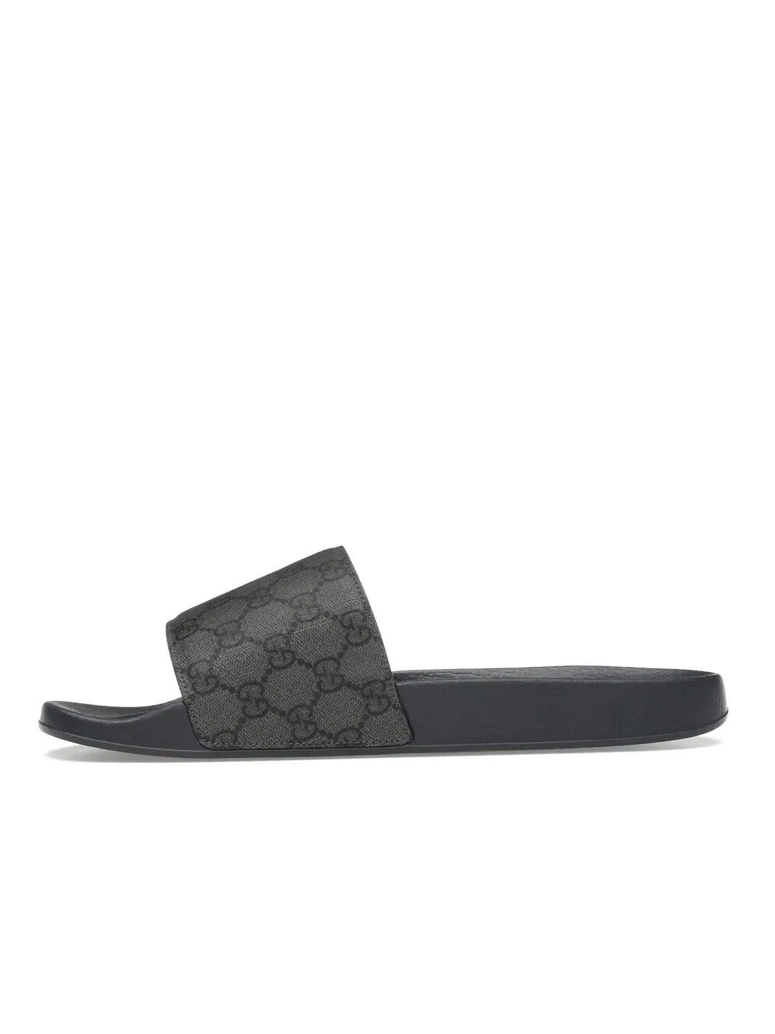Шлепанцы мужские Gucci Slide, с монограммой — изображение 3 из 4, серый/черный