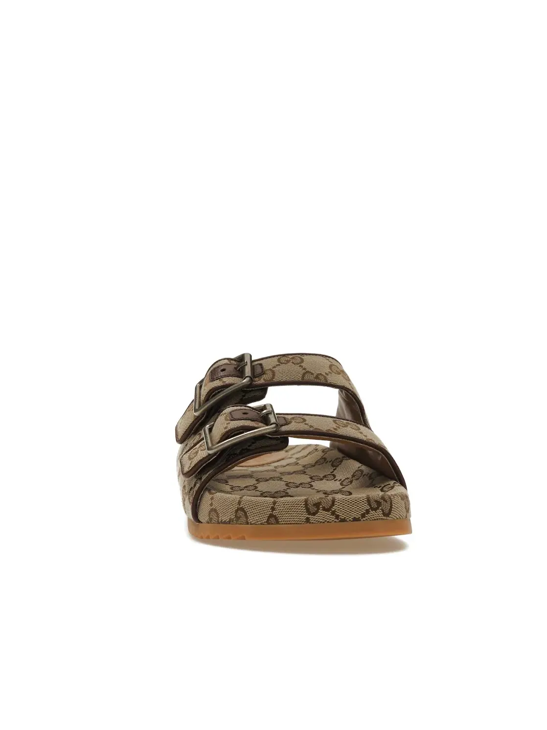 Сандалии-слайды Gucci Strap Slide Sandal, Original GG Canvas — изображение 2 из 4, бежево-черный