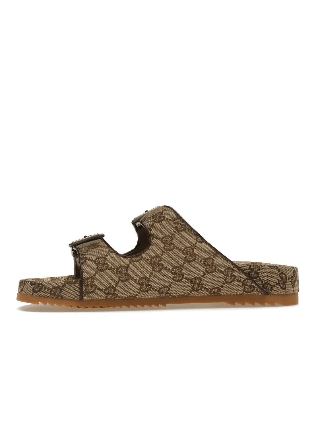 Сандалии-слайды Gucci Strap Slide Sandal, Original GG Canvas — изображение 3 из 4, бежево-черный