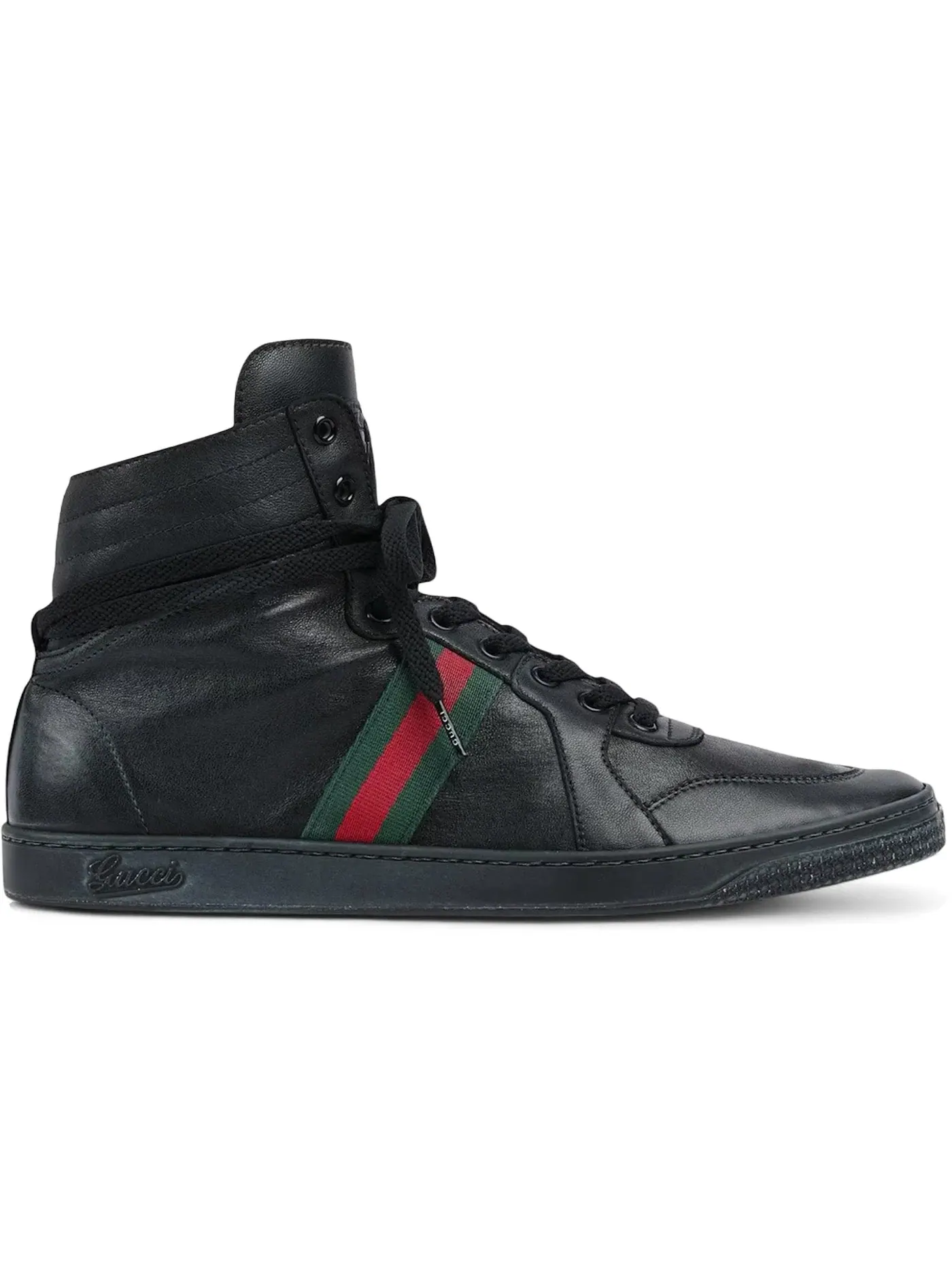 Кроссовки мужские Gucci с растягивающимся материалом, высокий топ — изображение 1 из 1, черный