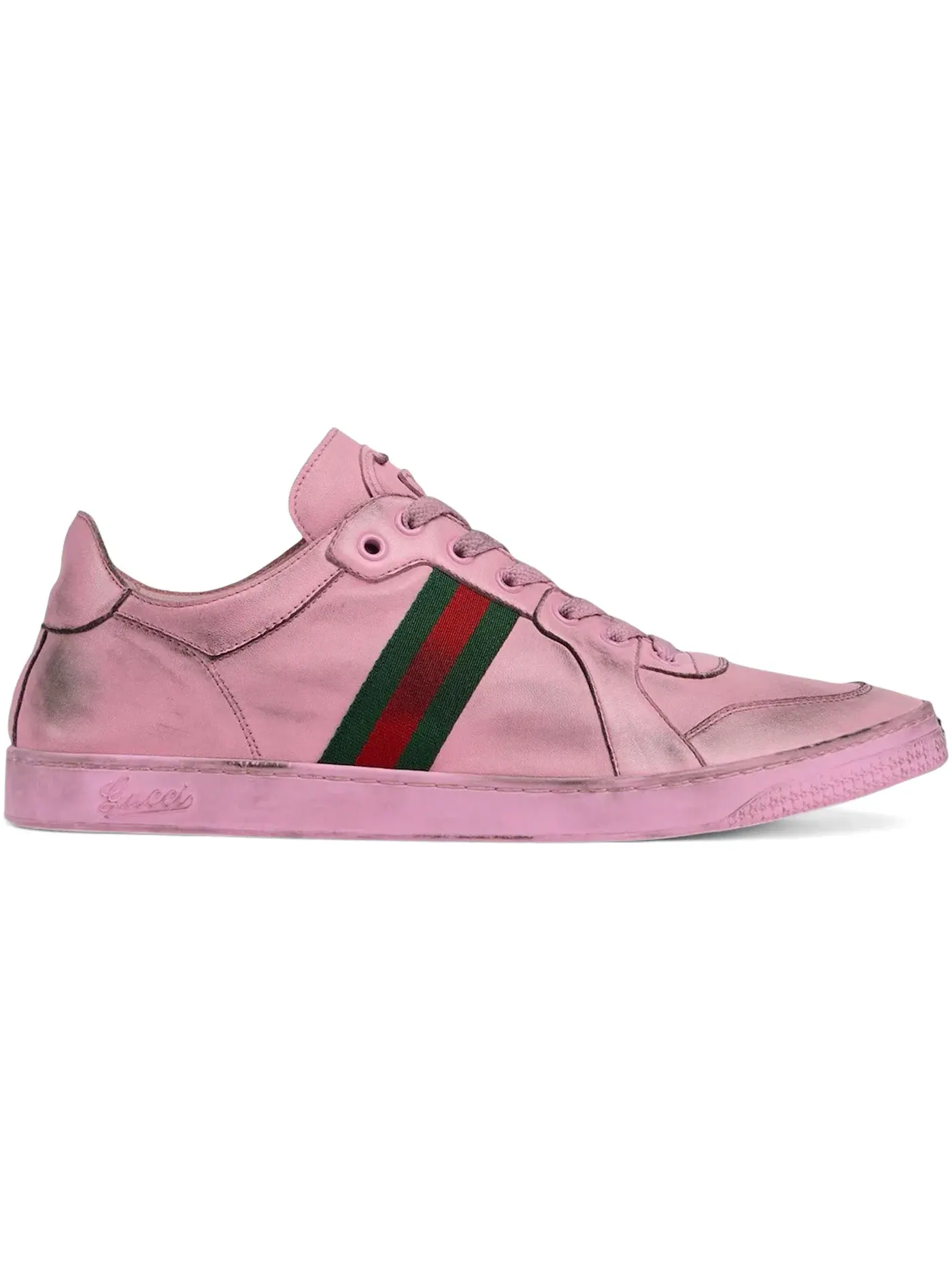 Кроссовки мужские Gucci Stretch Low-Top Sneaker кожаные розовые — изображение 1 из 1, розовый