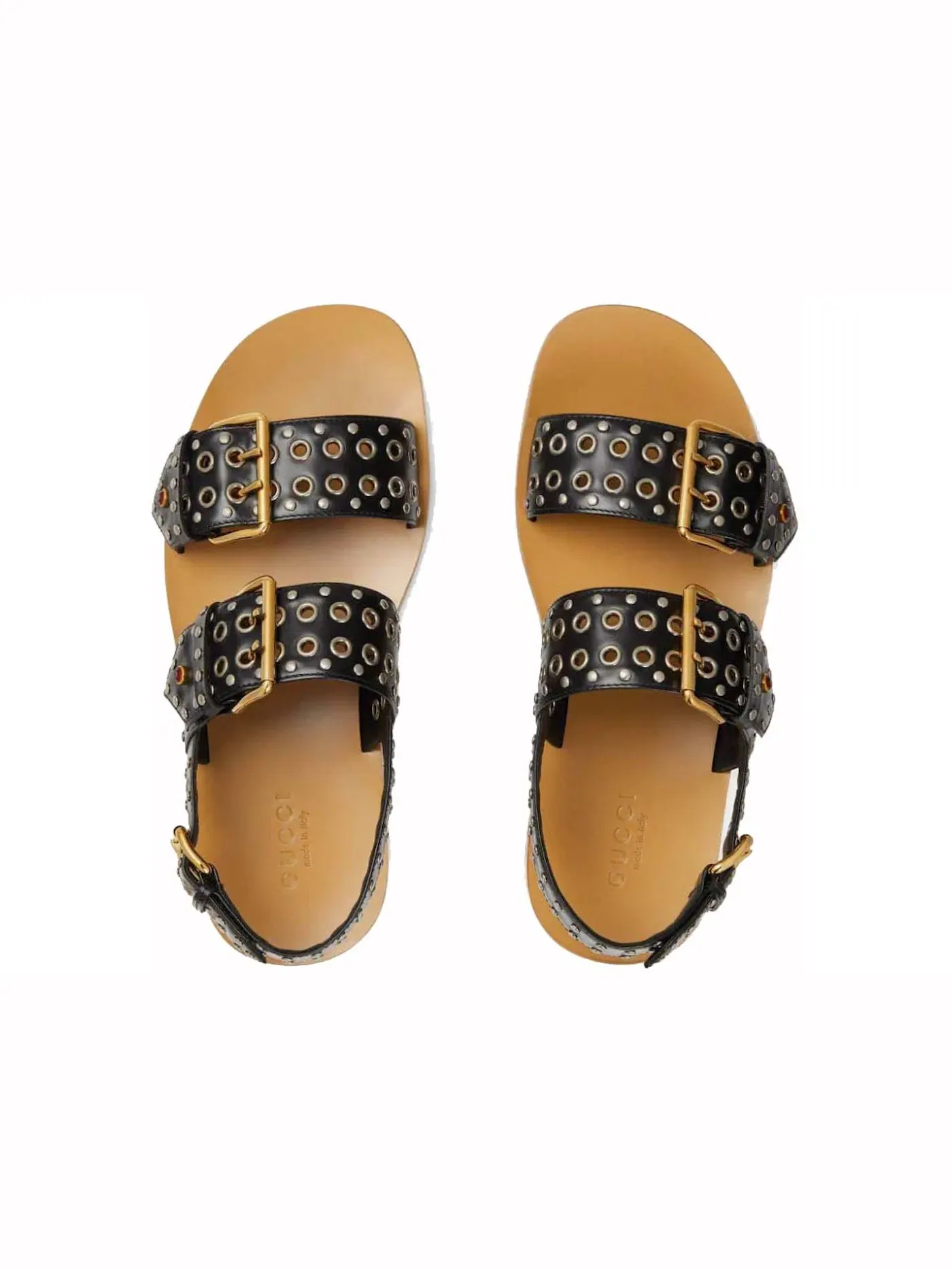 Сандалии мужские Gucci Studded Embellished Leather Sandals — изображение 2 из 2, черный