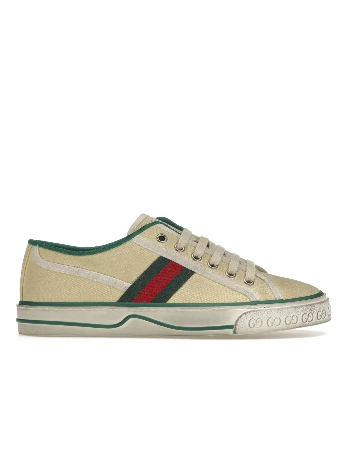 Кроссовки мужские Gucci Tennis 1977, хлопковое полотно, вышитый логотип — изображение 1 из 4, белый