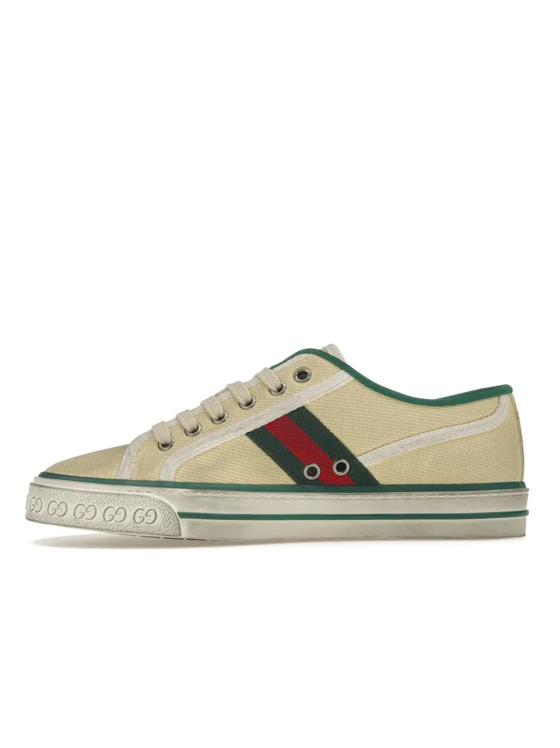 Кроссовки мужские Gucci Tennis 1977, хлопковое полотно, вышитый логотип — изображение 3 из 4, белый