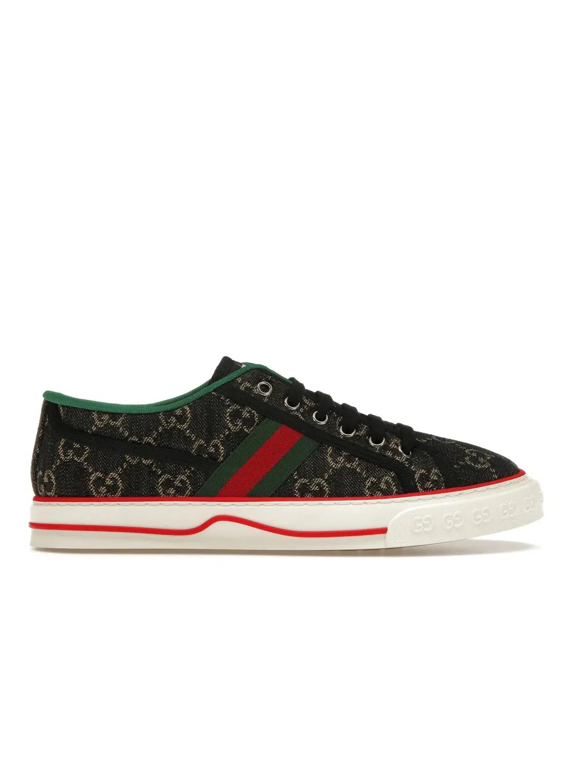 Кроссовки Gucci Tennis 1977, кожаные, с логотипом GG — изображение 1 из 4, черный/мульти