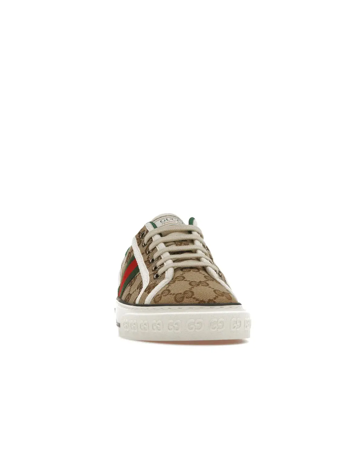 Кроссовки женские Gucci Tennis 1977 GG, с принтом GG — изображение 2 из 4, белый/красный/зеленый