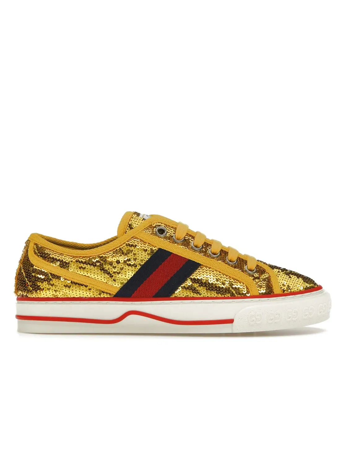 Кроссовки женские Gucci Tennis 1977, кожаные — изображение 1 из 4, золотистый