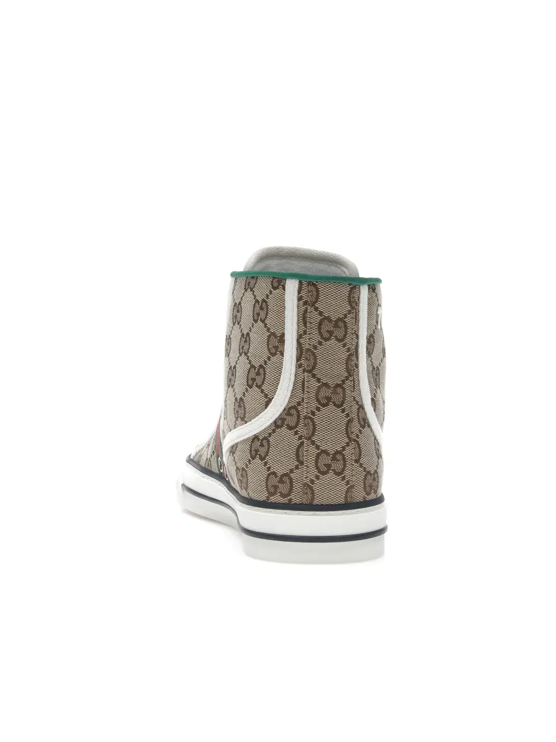 Кроссовки женские Gucci Tennis 1977 High Top, высокие, кожаные — изображение 4 из 4, белый/красный/зеленый
