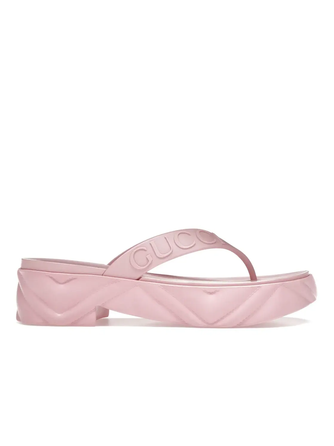 Босоножки женские Gucci Thong Platform Sandal на платформе с принтом GG