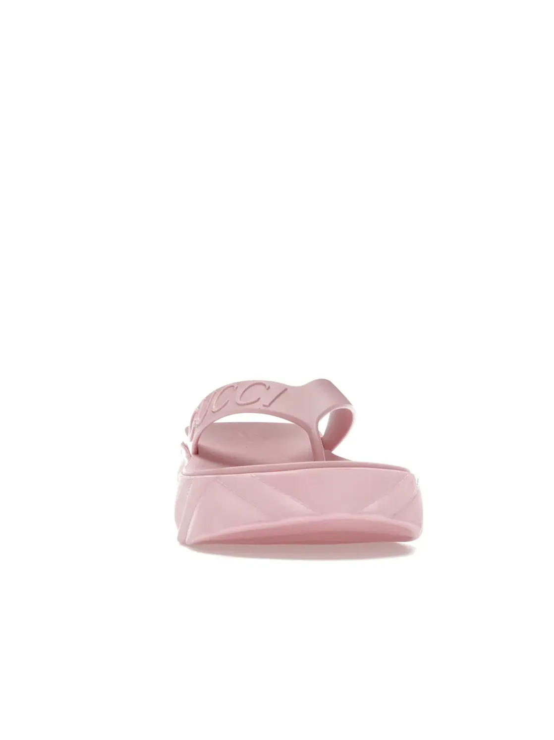 Босоножки женские Gucci Thong Platform Sandal на платформе с принтом GG — изображение 2 из 4, розовый