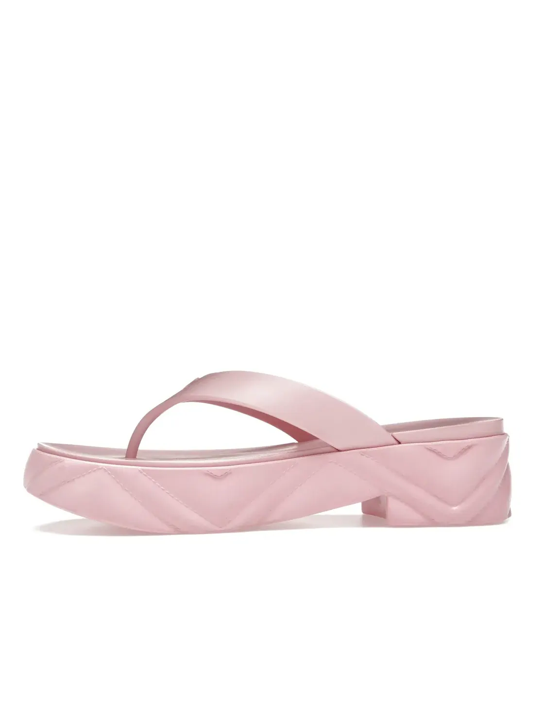 Босоножки женские Gucci Thong Platform Sandal на платформе с принтом GG — изображение 3 из 4, розовый