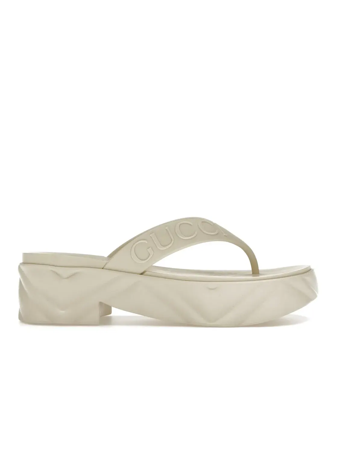 Сандалии женские Gucci Thong Platform Sandal на платформе, кожаные