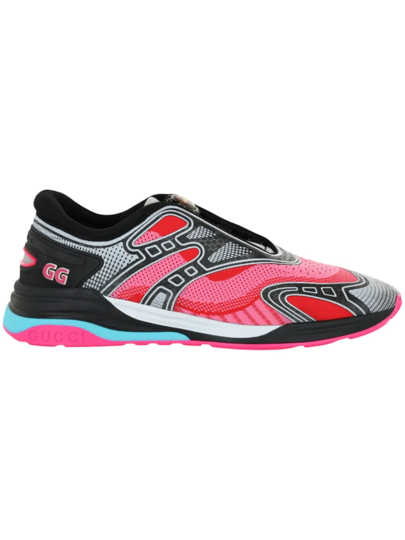 Кроссовки мужские Gucci Ultrapace R Mismatched, контрастный дизайн — изображение 1 из 3, розовый/желтый