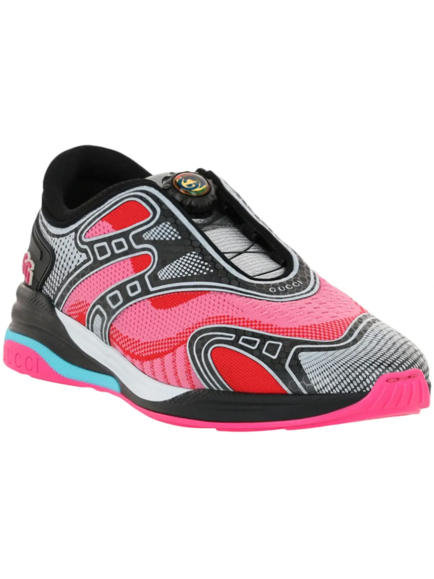 Кроссовки мужские Gucci Ultrapace R Mismatched, контрастный дизайн — изображение 2 из 3, розовый/желтый