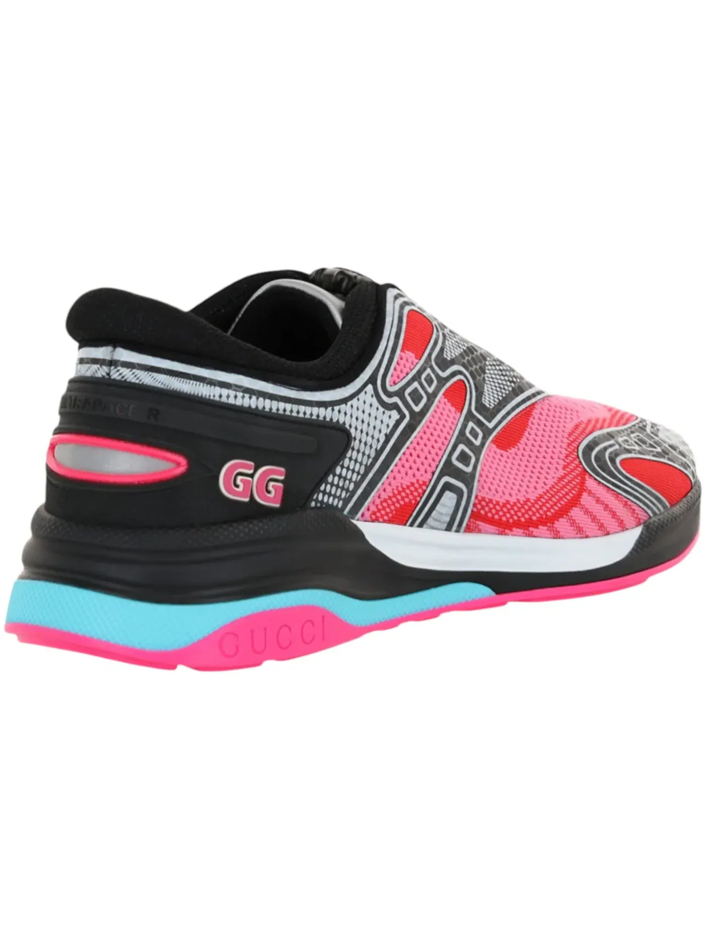 Кроссовки мужские Gucci Ultrapace R Mismatched, контрастный дизайн — изображение 3 из 3, розовый/желтый